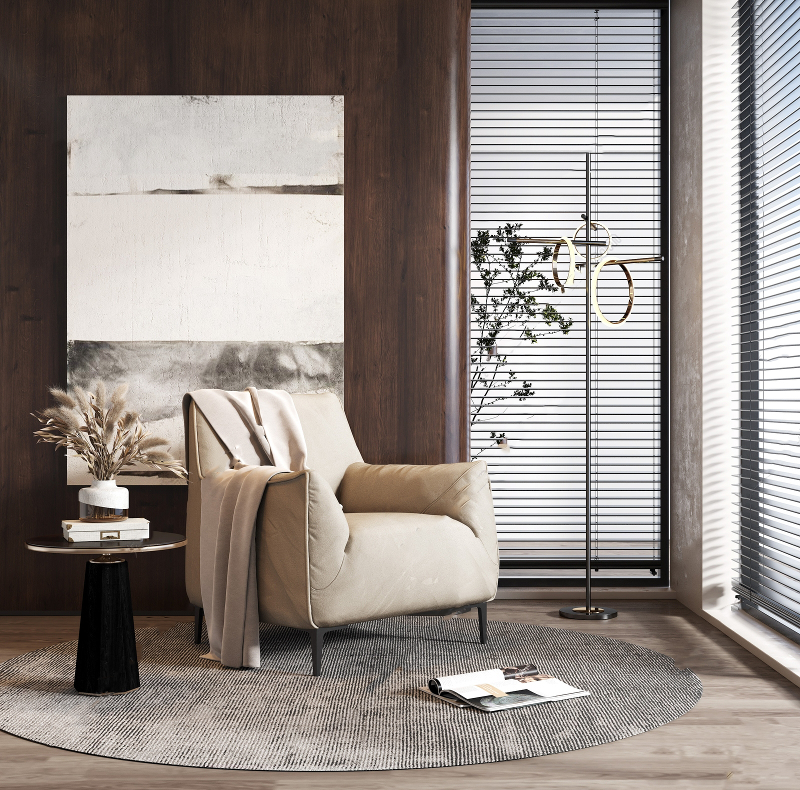 【侘寂 单人沙发 休闲椅3D模型 GBH21577365576】 