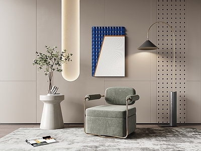 现代单人沙发3D模型下载 ID: 1115542507