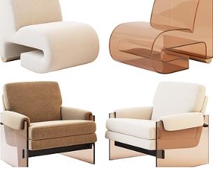 现代单人沙发3D模型下载 ID: 1112854523