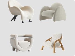 现代单人沙发3D模型下载 ID: 1115321814