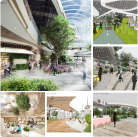 绿洲步道植物园主题优雅时尚商业购物中心综合体设计PPT模板(可编辑)