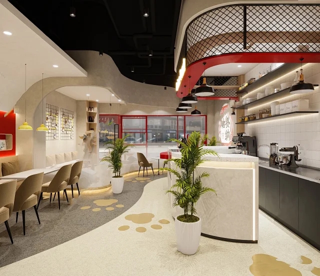 【宠物店】糖塞纳猫咖丨66㎡丨CAD施工图+高清效果图1张丨4M丨2021.11