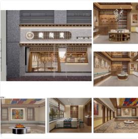 藏式风格养生馆室内设计软装深化方案 | PPT（可编辑）+PDF+JPG | 68P | 344M